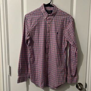 Polo Ralph Lauren. Long Sleeve button up blue, red and white checkered. Sz S
